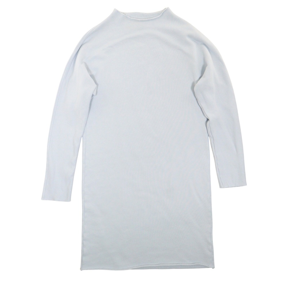 Frank & Eileen Izzie Sweatshirt Mini Dress Funnel Neck Baby Blue Cotton Women XS